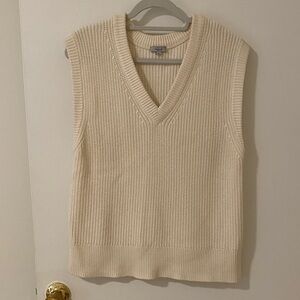 Rails Cream Sleeveless Knit Sweater Vest